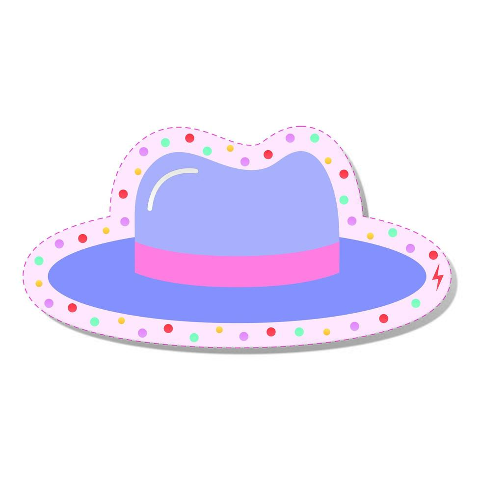 hoed met gekleurde cirkels stickers vector