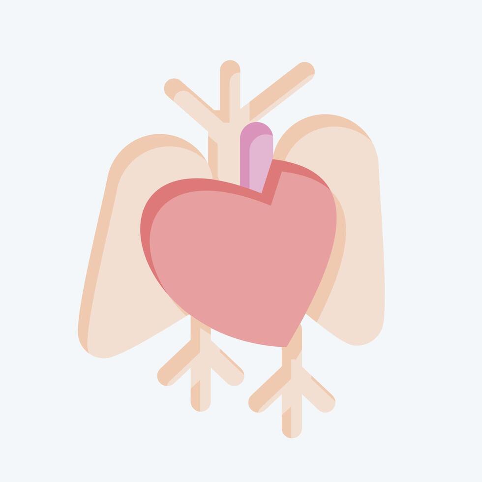 icoon hart. verwant naar menselijk orgaan symbool. vlak stijl. gemakkelijk ontwerp bewerkbaar. gemakkelijk illustratie vector
