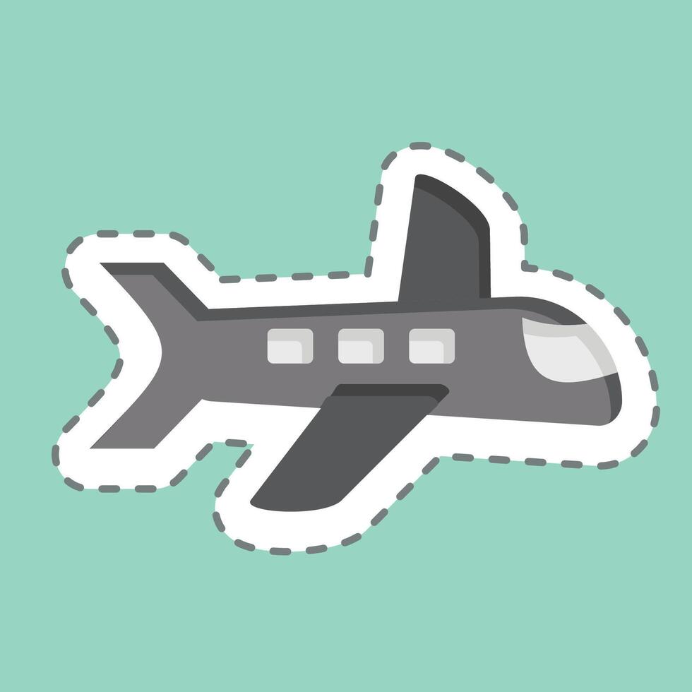 sticker lijn besnoeiing vlucht. verwant naar vrije tijd en reizen symbool. gemakkelijk ontwerp illustratie. vector