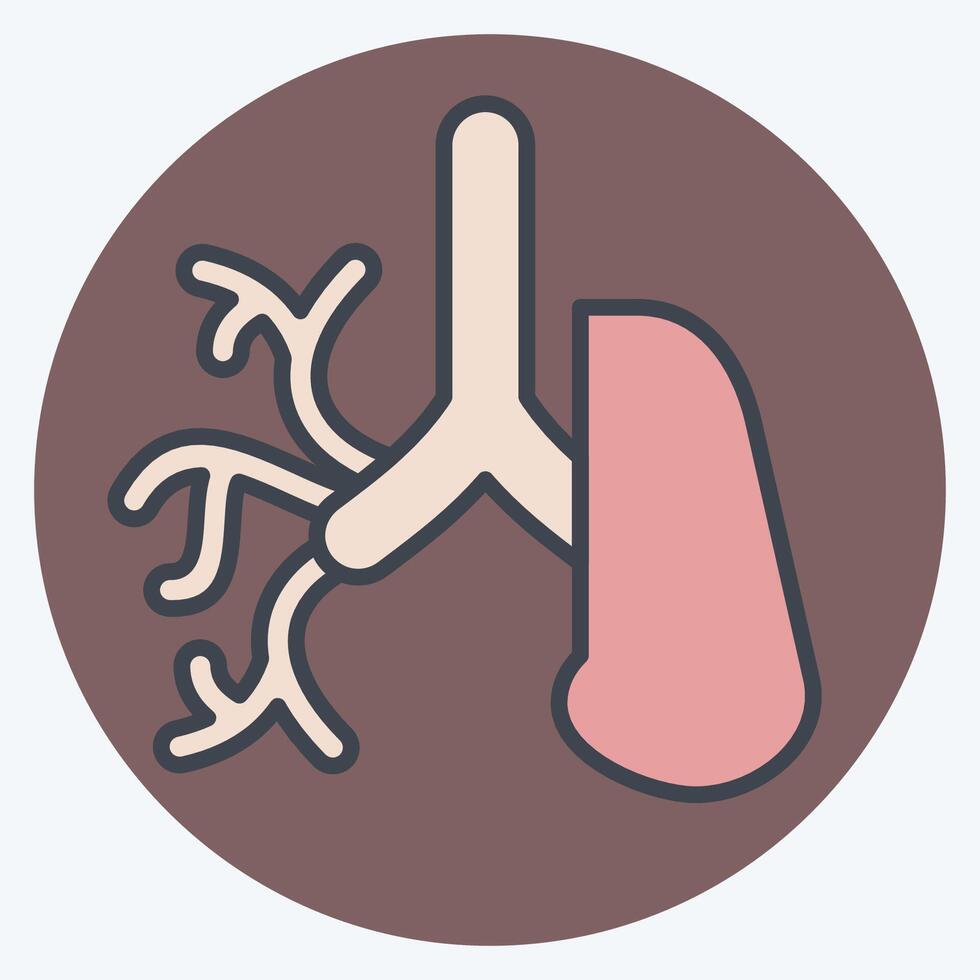 icoon bronchiën. verwant naar menselijk orgaan symbool. kleur maat stijl. gemakkelijk ontwerp bewerkbaar. gemakkelijk illustratie vector