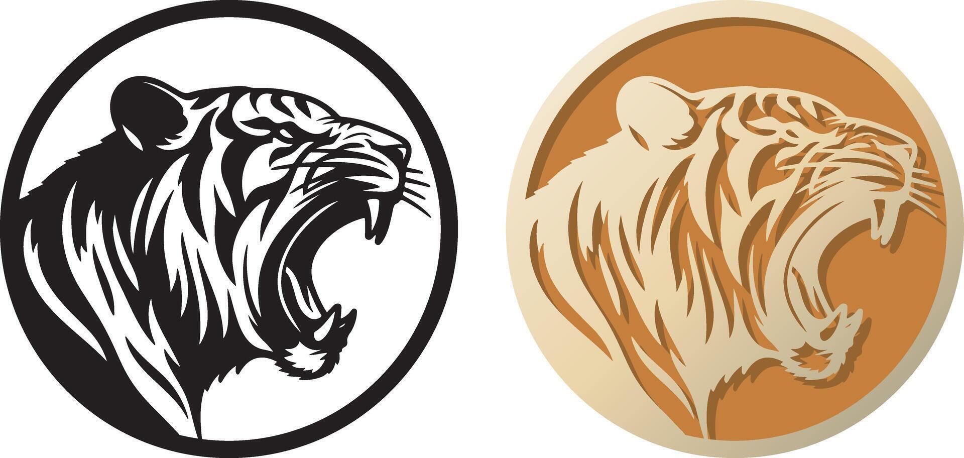 tijger brullen logo. vector