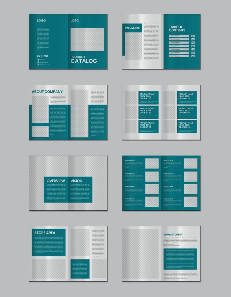 meubilair Product catalogus ontwerp, meerdere pagina's brochure catalogus sjabloon ontwerp met mockup vector