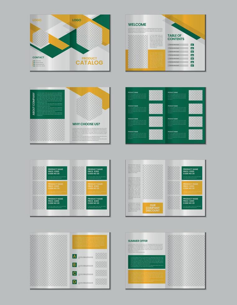 meubilair Product catalogus ontwerp, meerdere pagina's brochure catalogus sjabloon ontwerp met mockup vector