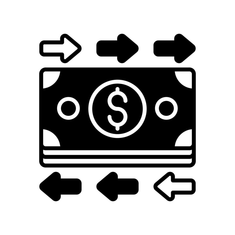 contant geld stromen icoon in vector. logotype vector