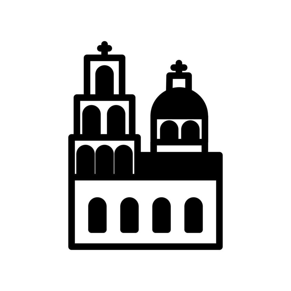 blauw koepelvormig kerk icoon in vector. logotype vector