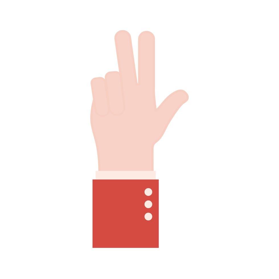 v hand gebarentaal vlakke stijl pictogram vector design