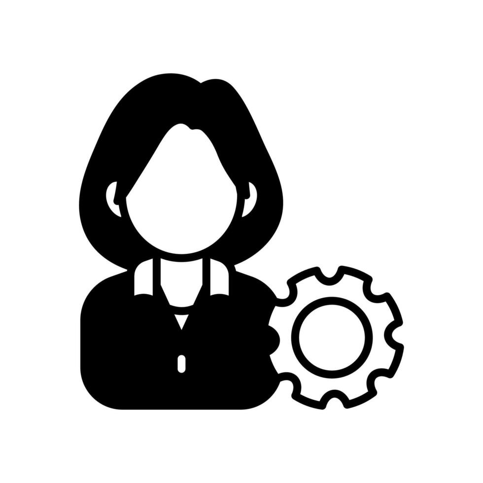 vrouw manager icoon in vector. logotype vector