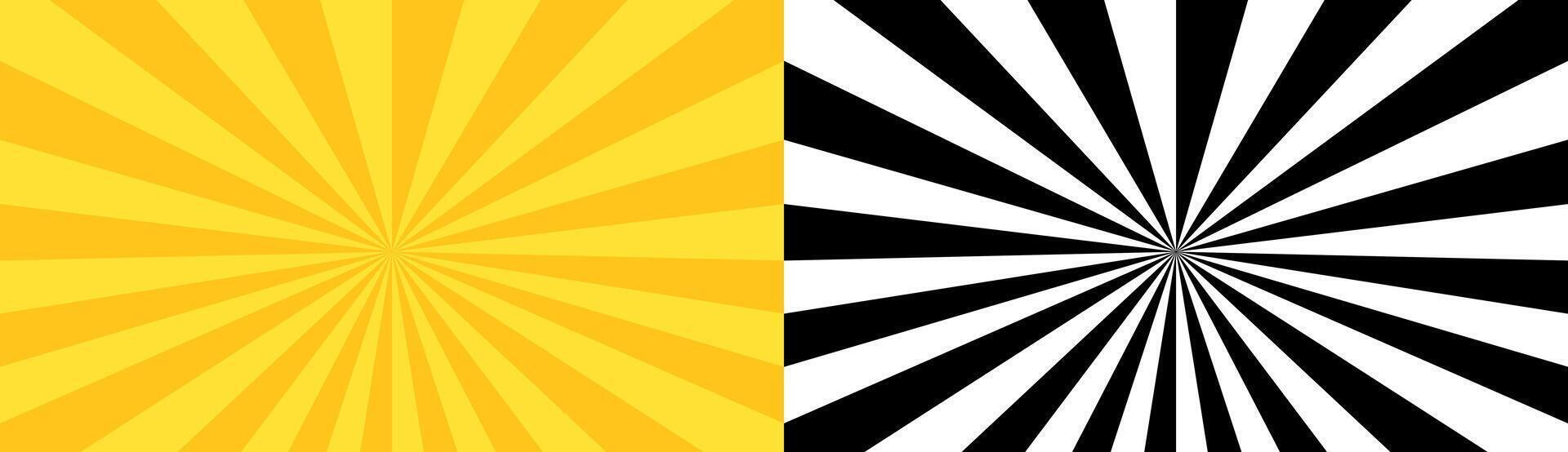 zonnestraal geel en monochroom achtergrond vector