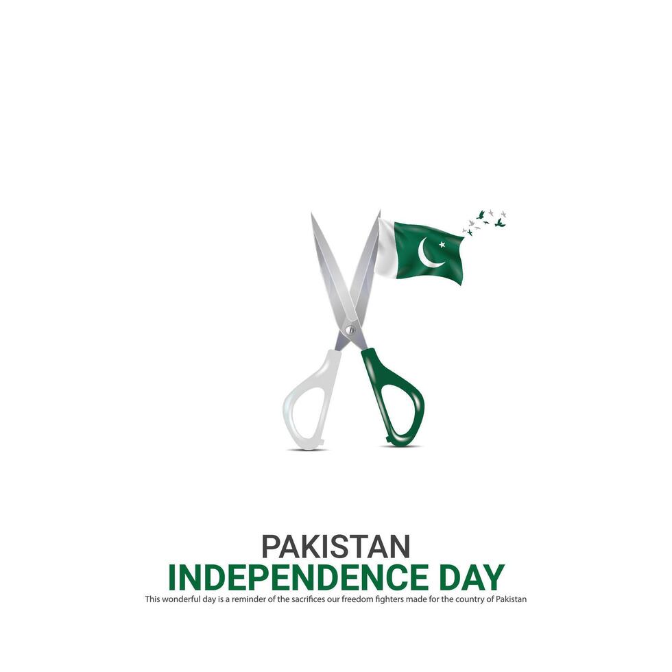 vector onafhankelijkheid dag van Pakistan ontwerp, creatief advertenties, 3d illustratie