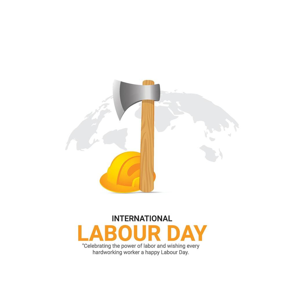 Internationale arbeid dag. arbeid dag. creatief advertenties. mei 1e. 3d illustratie vector
