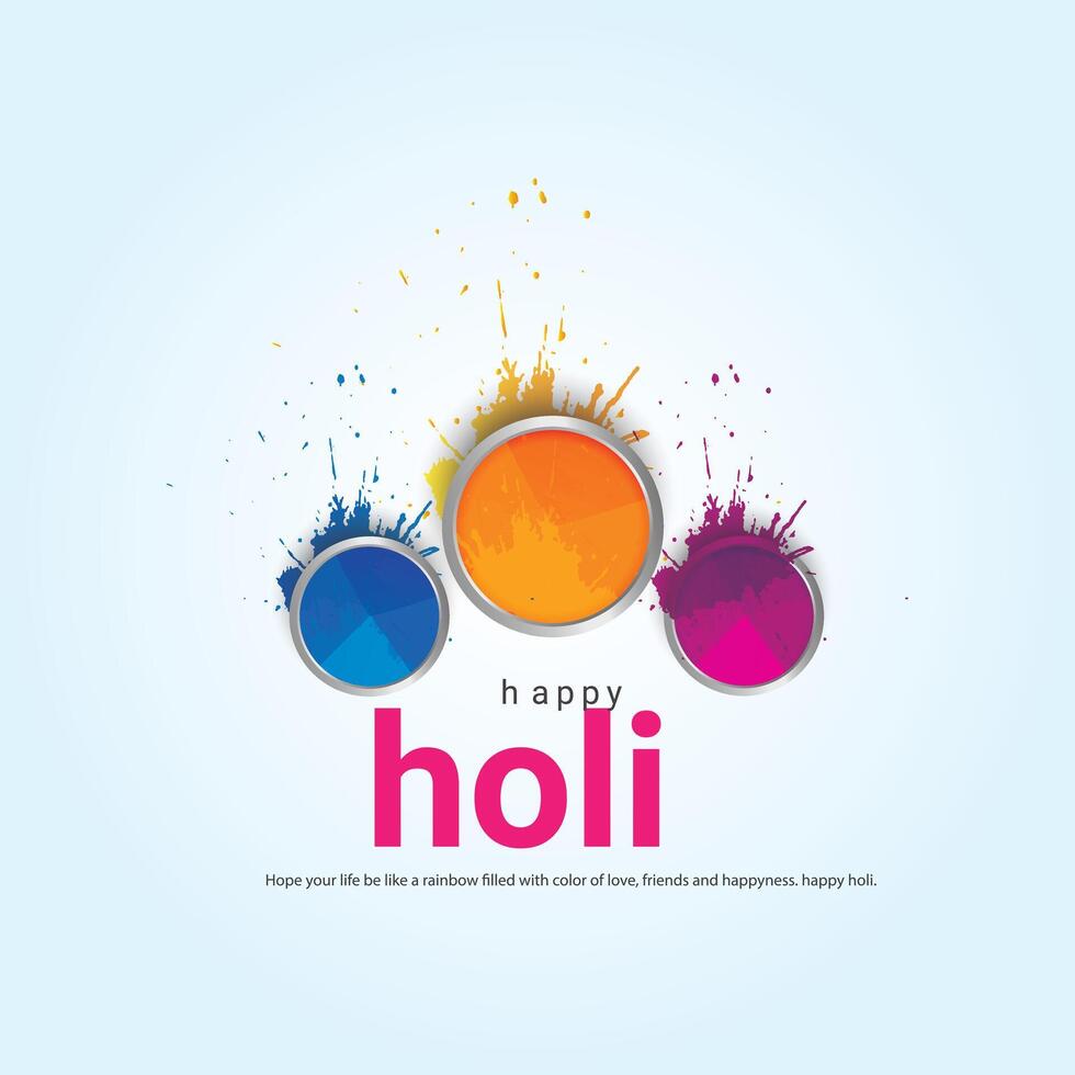 gelukkig hallo, kleurrijk explosie voor holi festival poster banier, creatief advertenties, 3d illustratie vector