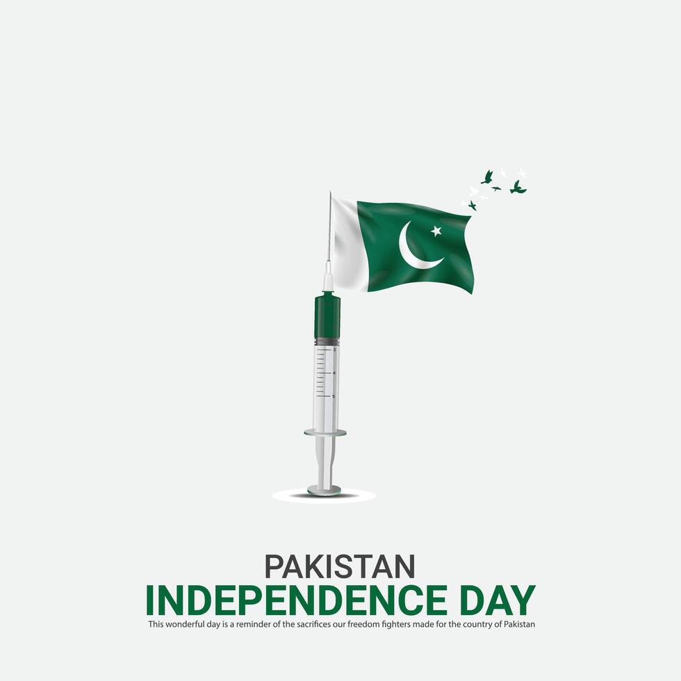 vector onafhankelijkheid dag van Pakistan ontwerp, creatief advertenties, 3d illustratie