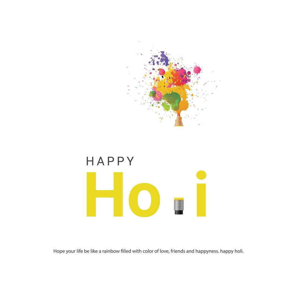 gelukkig hallo, kleurrijk explosie voor holi festival poster banier, creatief advertenties, 3d illustratie vector