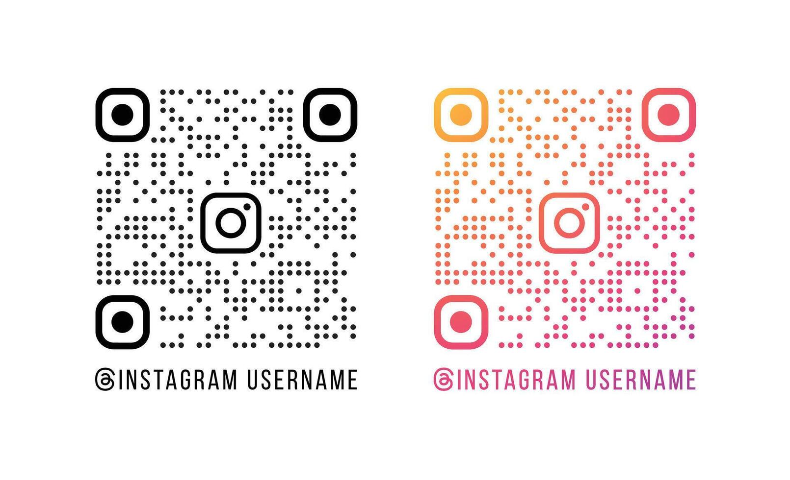 illustratie van instagram qr code met logo vector