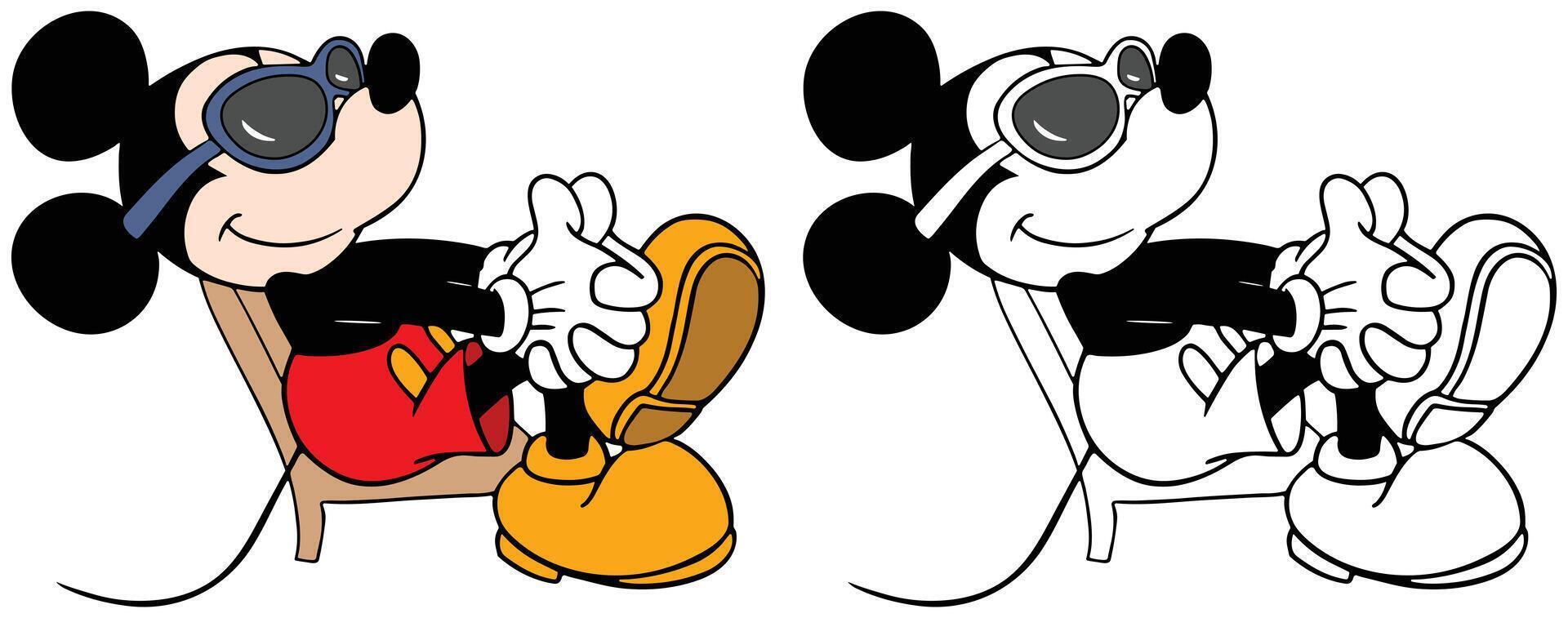 Disney mickey en vrienden zomer vector