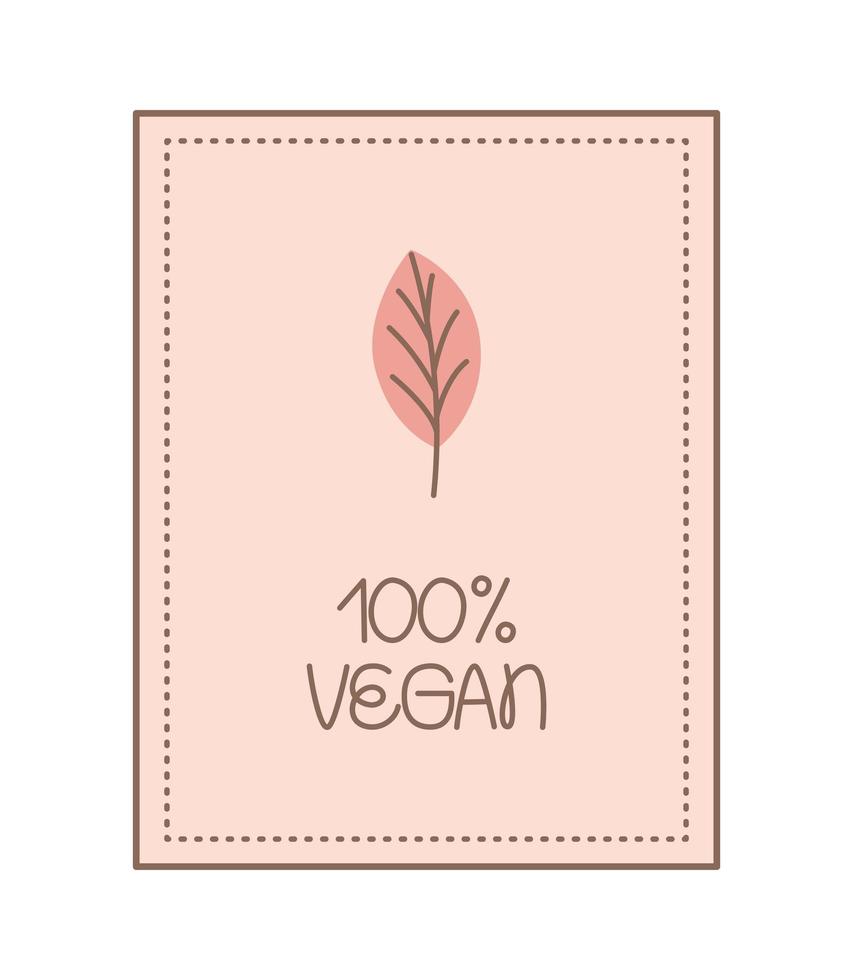 honderd procent veganistische kaart vector