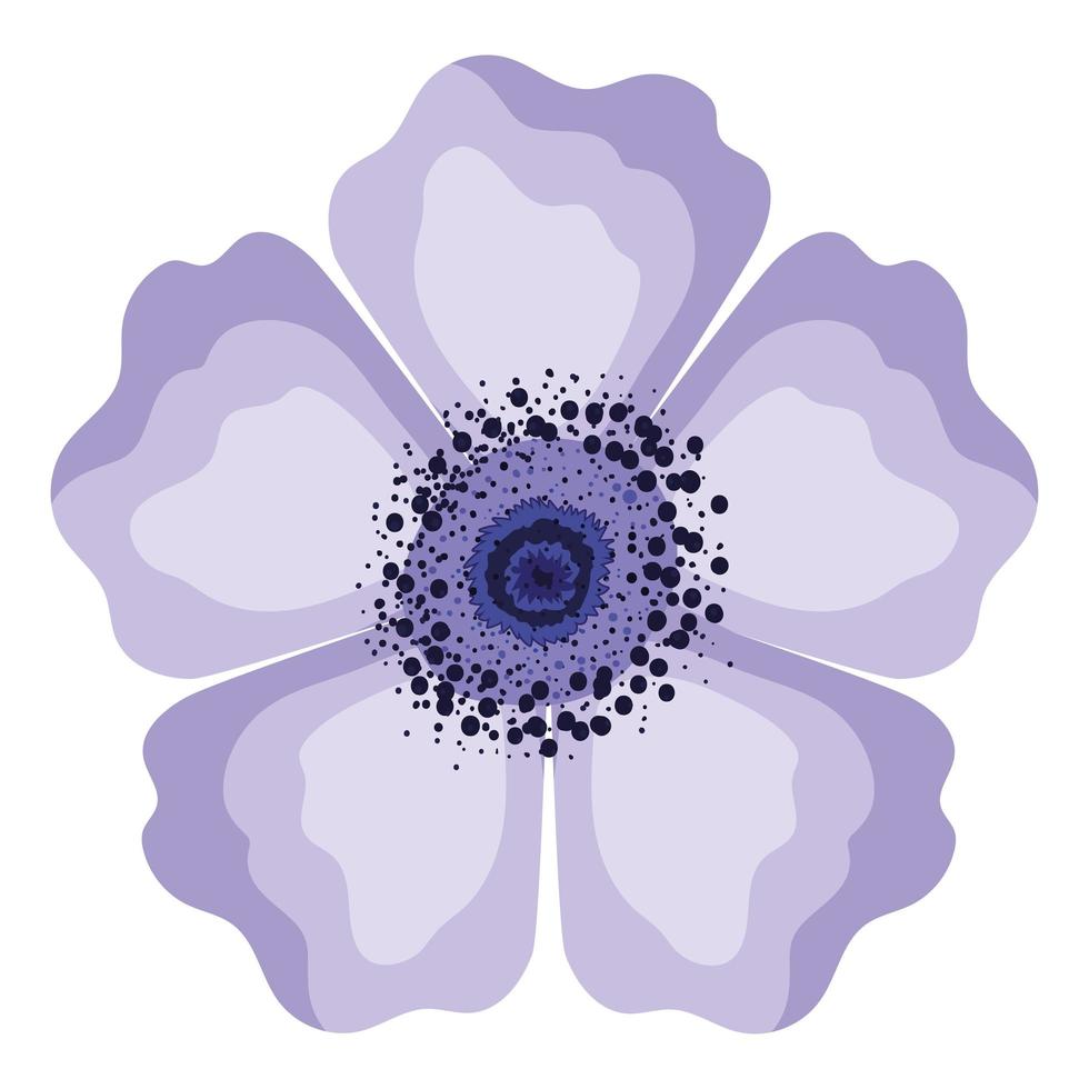 geïsoleerde paarse bloem vector design