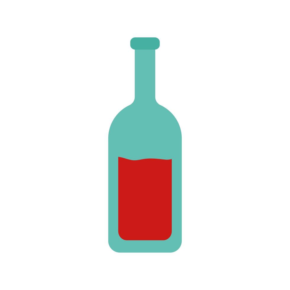 wijnfles vlakke stijl pictogram vector design