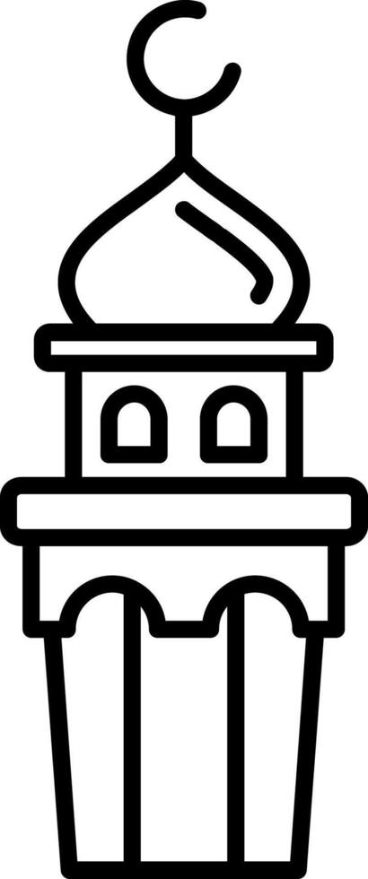 minaret helling lijn cirkel icoon vector