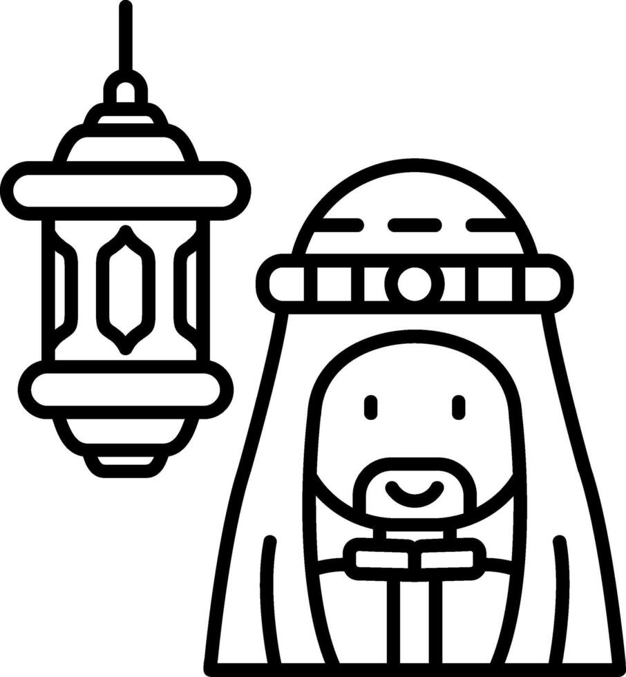 Arabisch helling lijn cirkel icoon vector