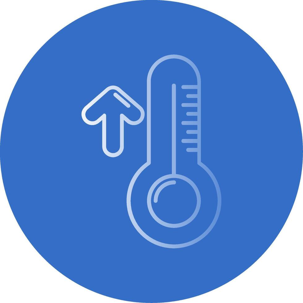 hoog temperatuur helling lijn cirkel icoon vector