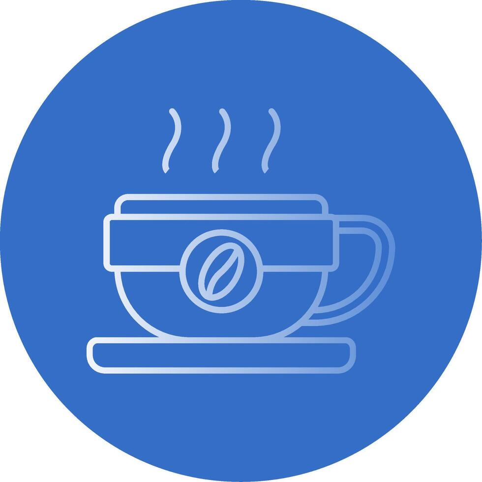 koffie mok helling lijn cirkel icoon vector