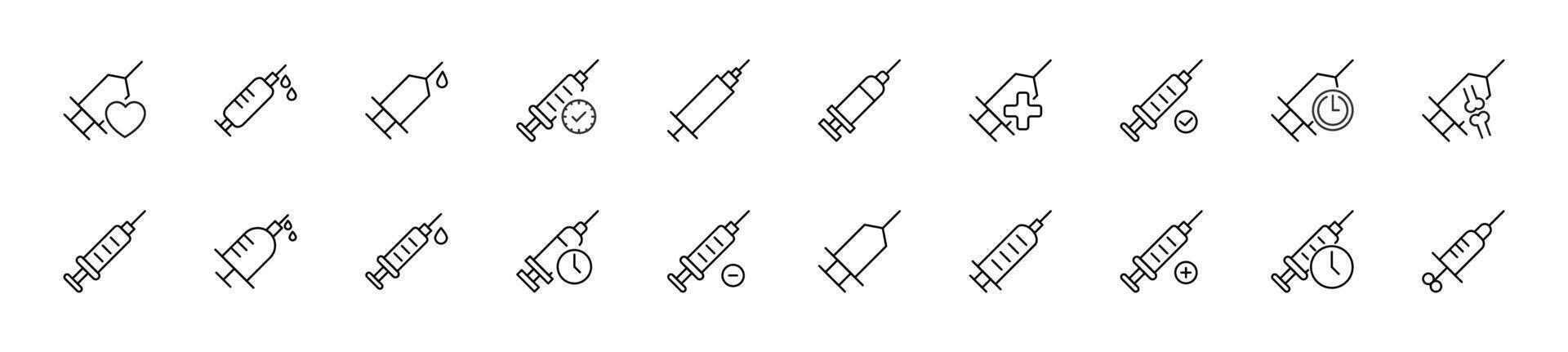 verzameling van dun lijn pictogrammen van tekens door spuiten. lineair teken en bewerkbare hartinfarct. geschikt voor web plaatsen, boeken, Lidwoord vector