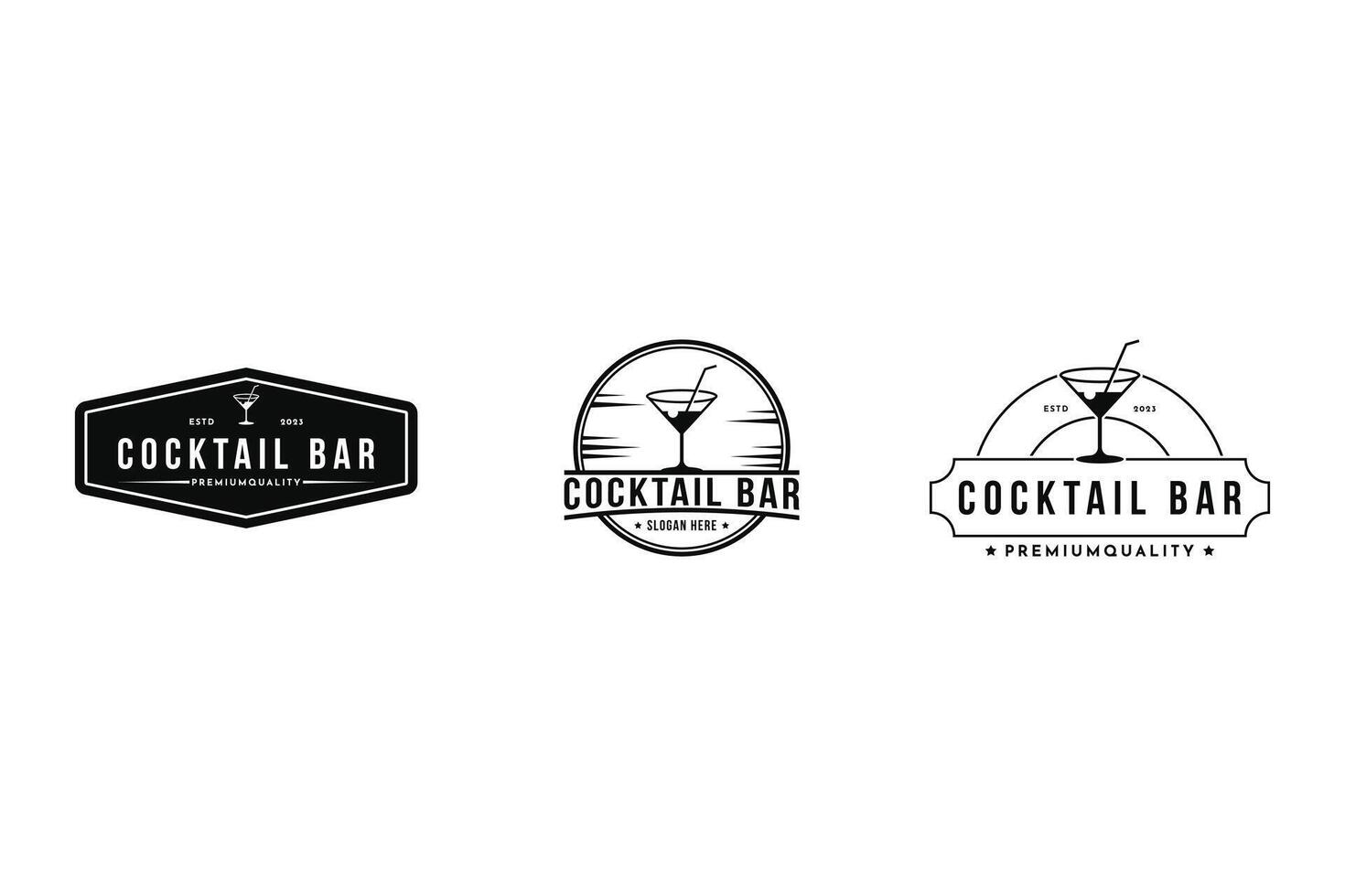 reeks van cocktail drinken logo ontwerp concept wijnoogst retro etiket vector