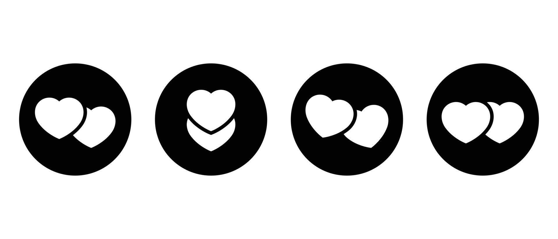 stel, twee hart icoon vector. dubbele liefde teken symbool vector