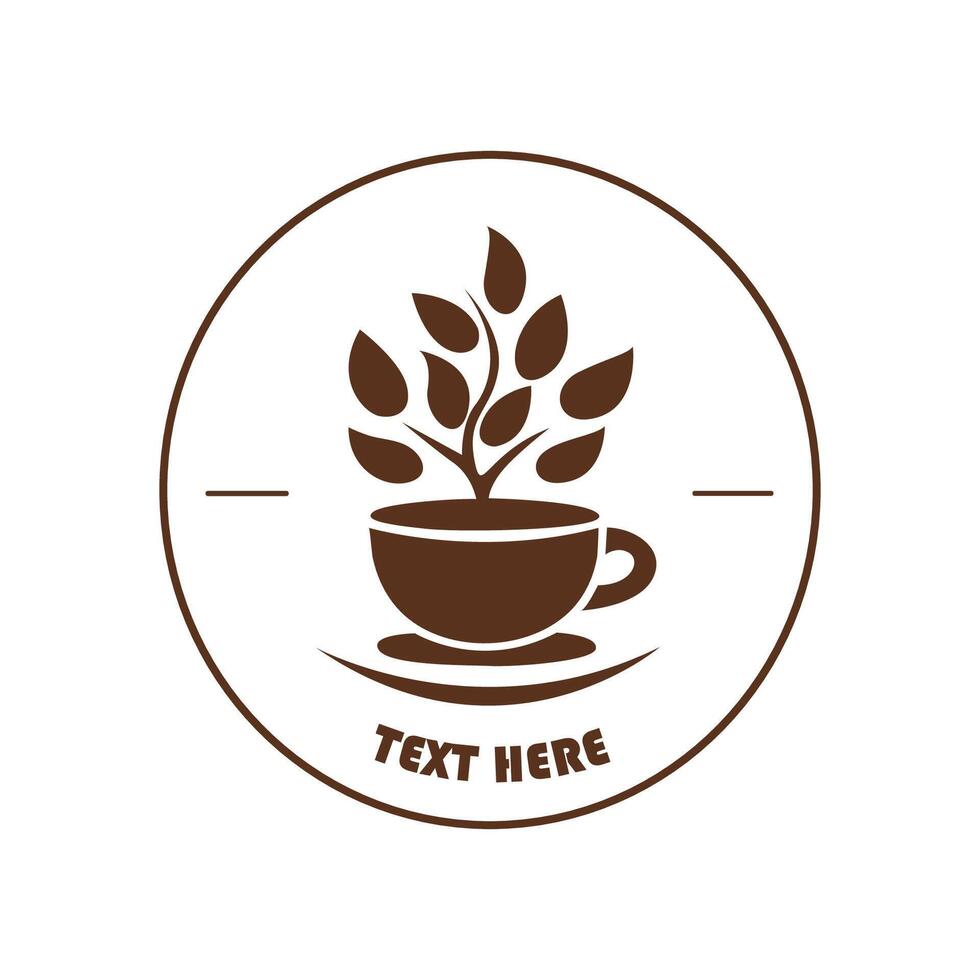 kop van koffie vector logo illustratie