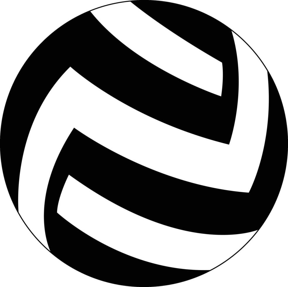 volleybal bal silhouet. zwart en wit volleybal bal clip art geïsoleerd. vector
