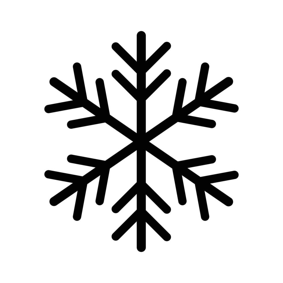 sneeuwvlok icoon. Kerstmis en winter thema. gemakkelijk sneeuw vlak zwart illustratie Aan wit achtergrond. eps 10 vector