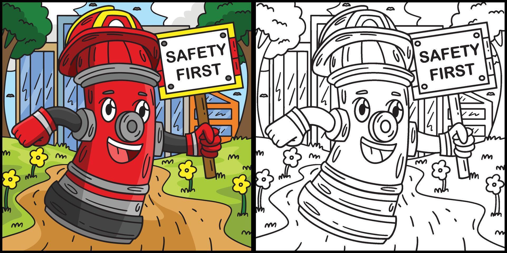 brandweerman brand hydrant kleur illustratie vector