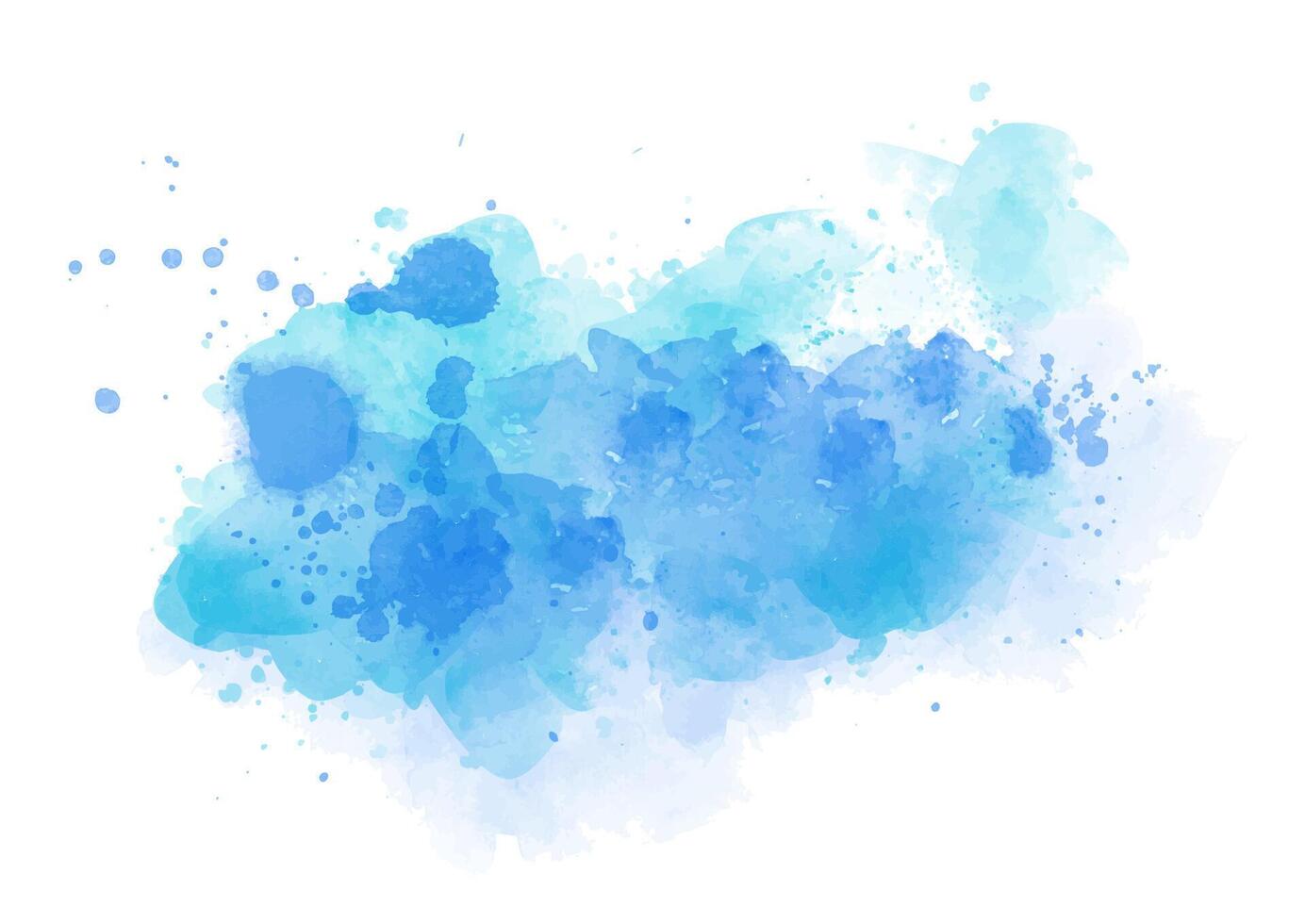 hand- geschilderd blauw waterverf geklater ontwerp vector