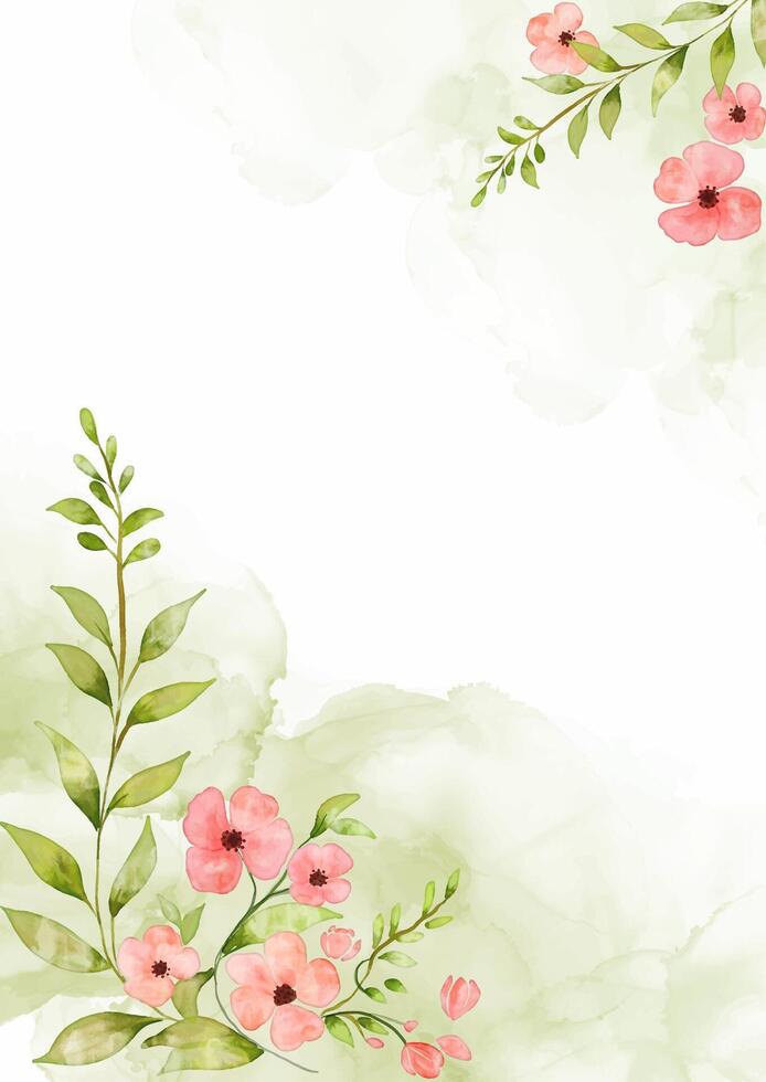 hand- geschilderd waterverf bloemen ontwerp achtergrond vector