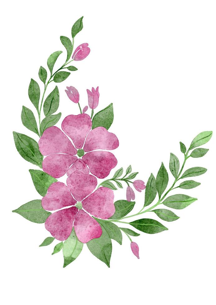 hand- geschilderd waterverf bloemen ontwerp vector