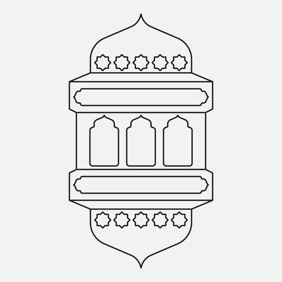 lijn Islamitisch lantaarn illustratie ontwerp vector