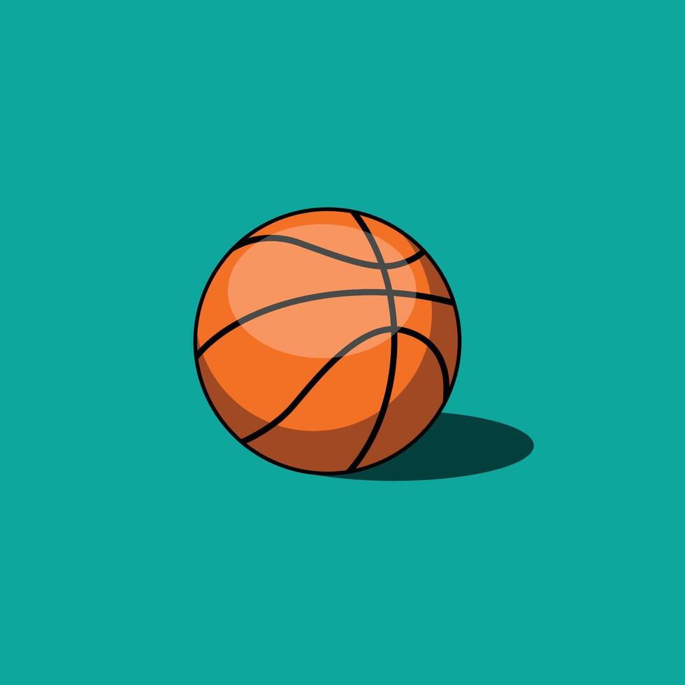 oranje basketbal bal geïsoleerd Aan achtergrond. sport uitrusting icoon. vlak ontwerp vector illustratie.