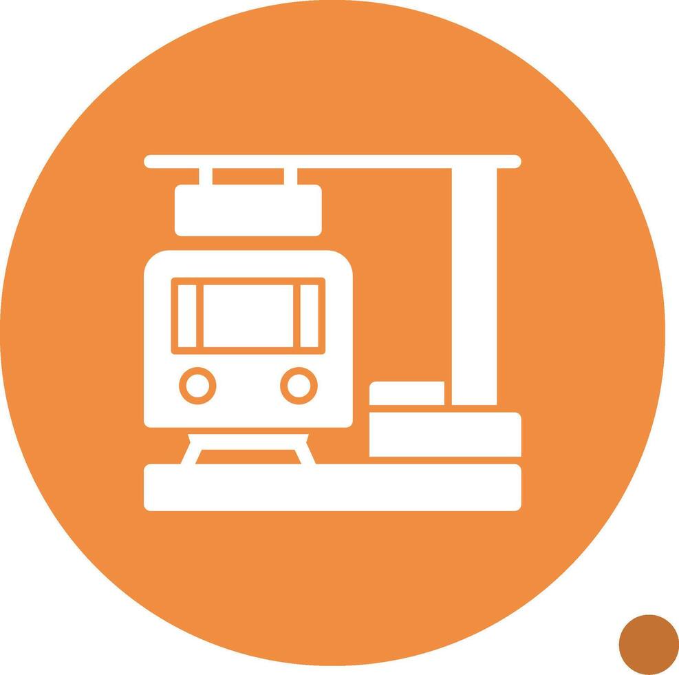 trein station glyph schaduw icoon vector