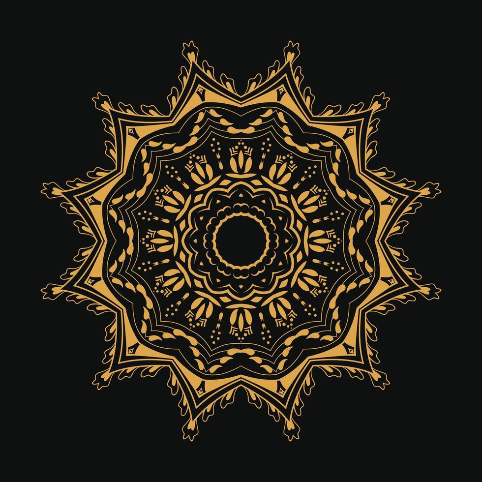 luxe bloemen Indisch Arabisch mandala ontwerp premie vector