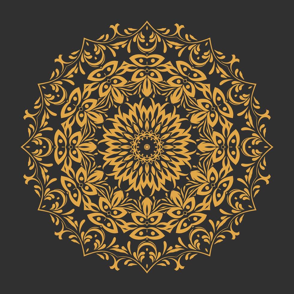 luxe bloemen Indisch Arabisch mandala ontwerp premie vector