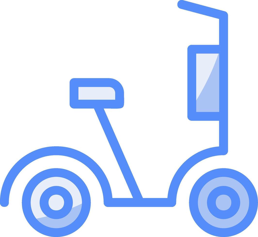 scooter lijn gevulde blauw icoon vector