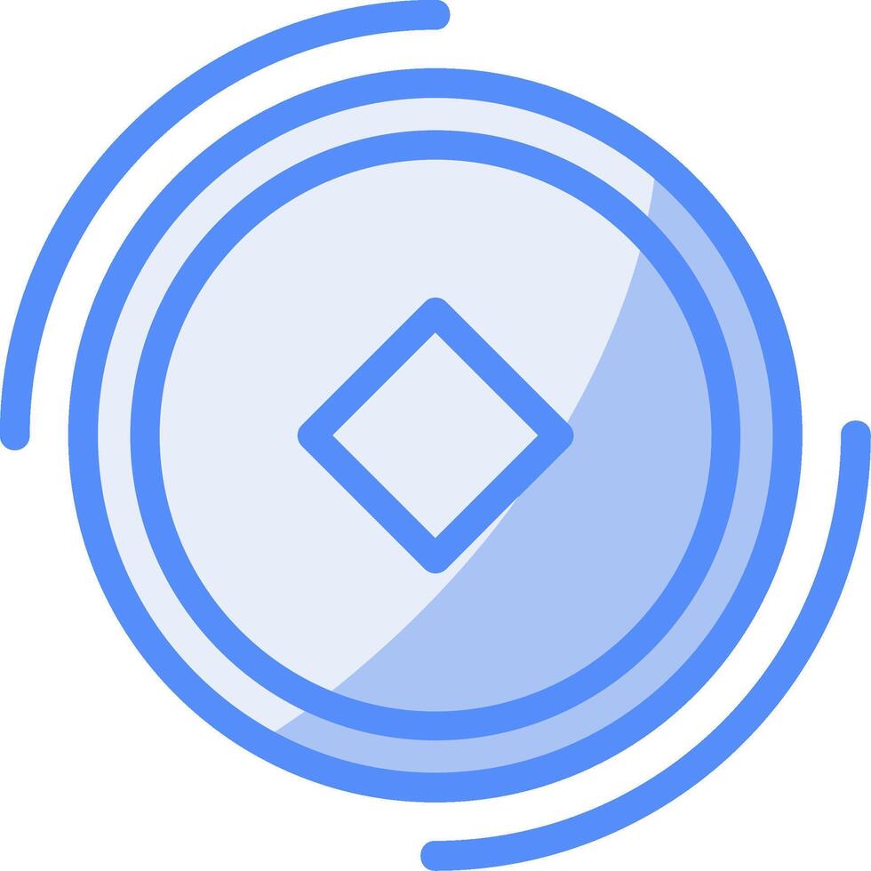 frisbee lijn gevulde blauw icoon vector