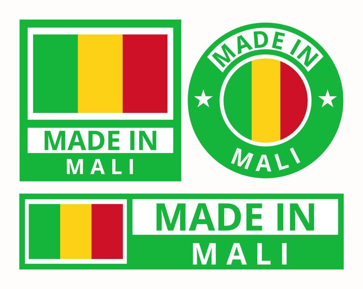 vector reeks gemaakt in Mali ontwerp Product etiketten bedrijf pictogrammen illustratie