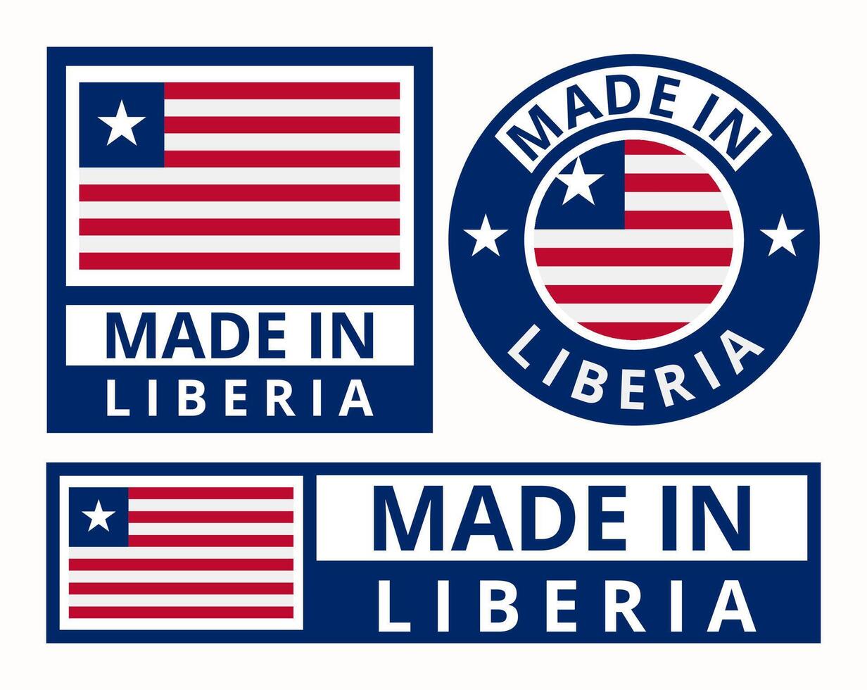 vector reeks gemaakt in Liberia ontwerp Product etiketten bedrijf pictogrammen illustratie