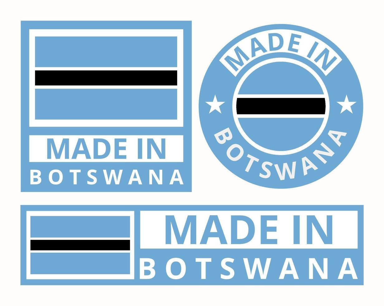 vector reeks gemaakt in botswana ontwerp Product etiketten bedrijf pictogrammen illustratie