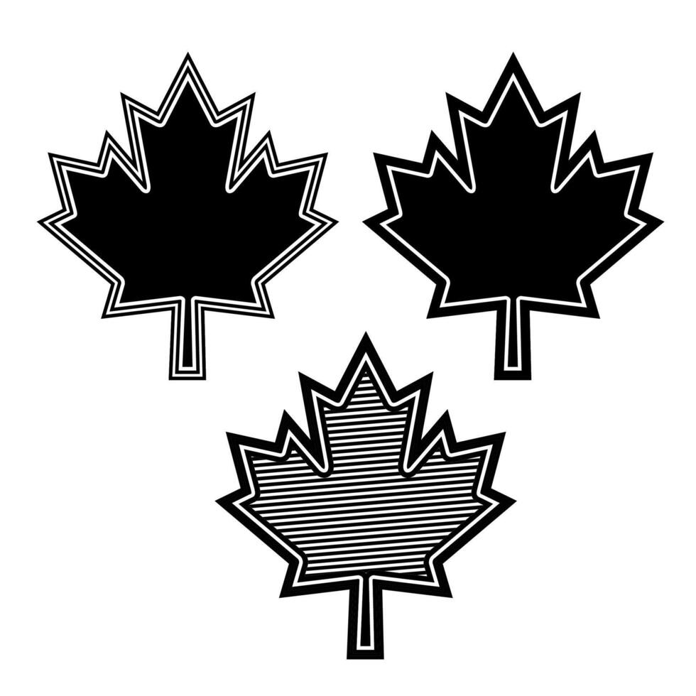 reeks esdoorn- blad icoon. Canadees symbool vector illustratie