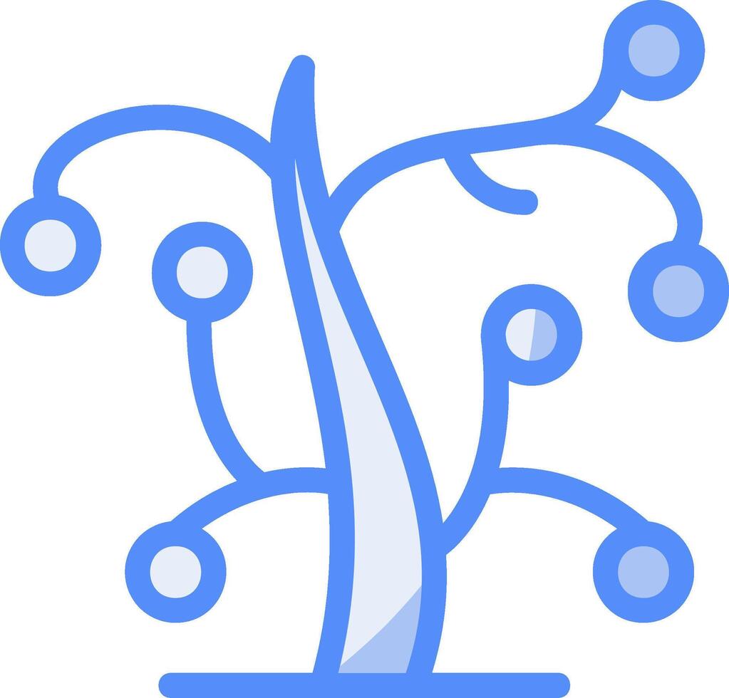 wensen boom lijn gevulde blauw icoon vector
