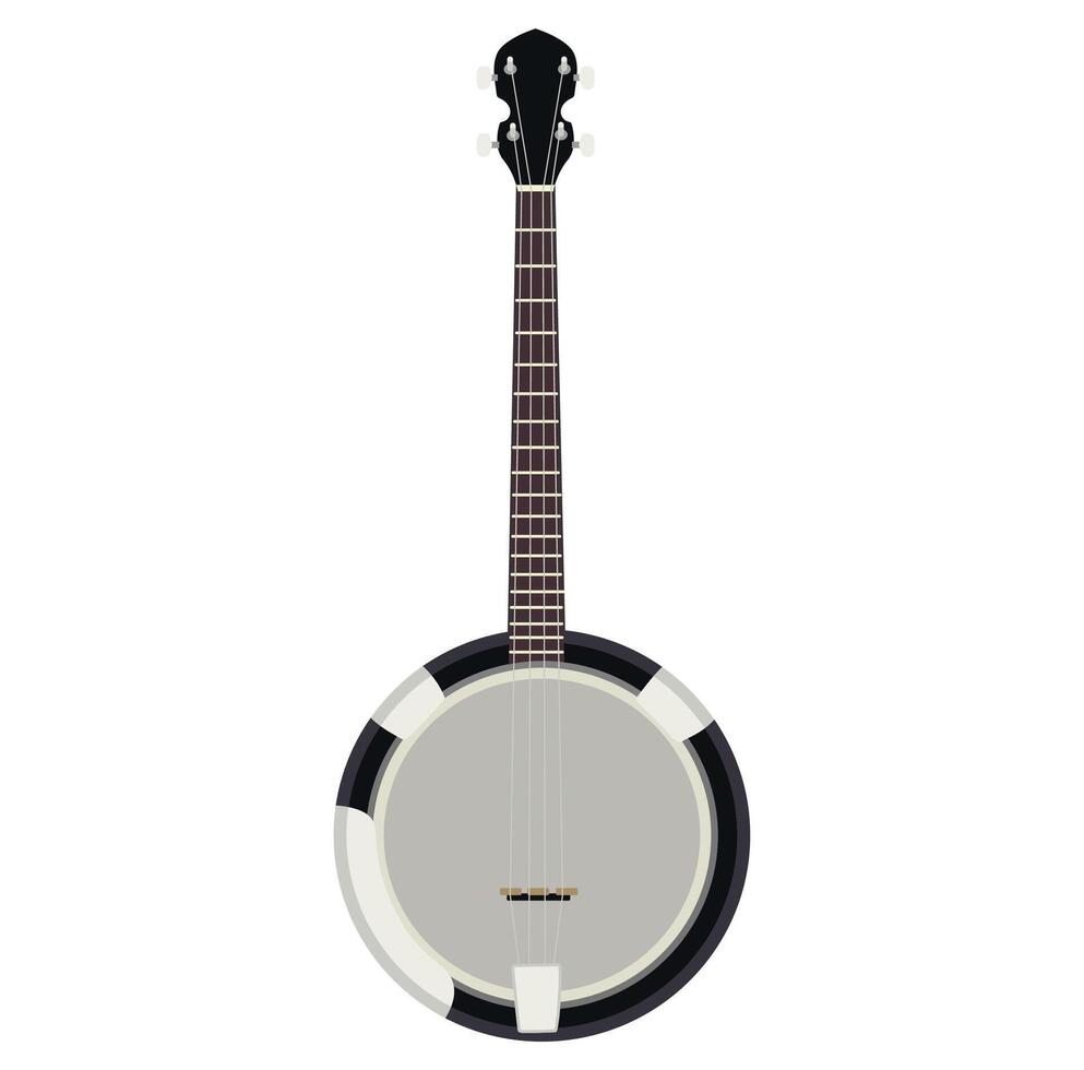 banjo gitaar icoon oosters muziek- instrument vector illustratie