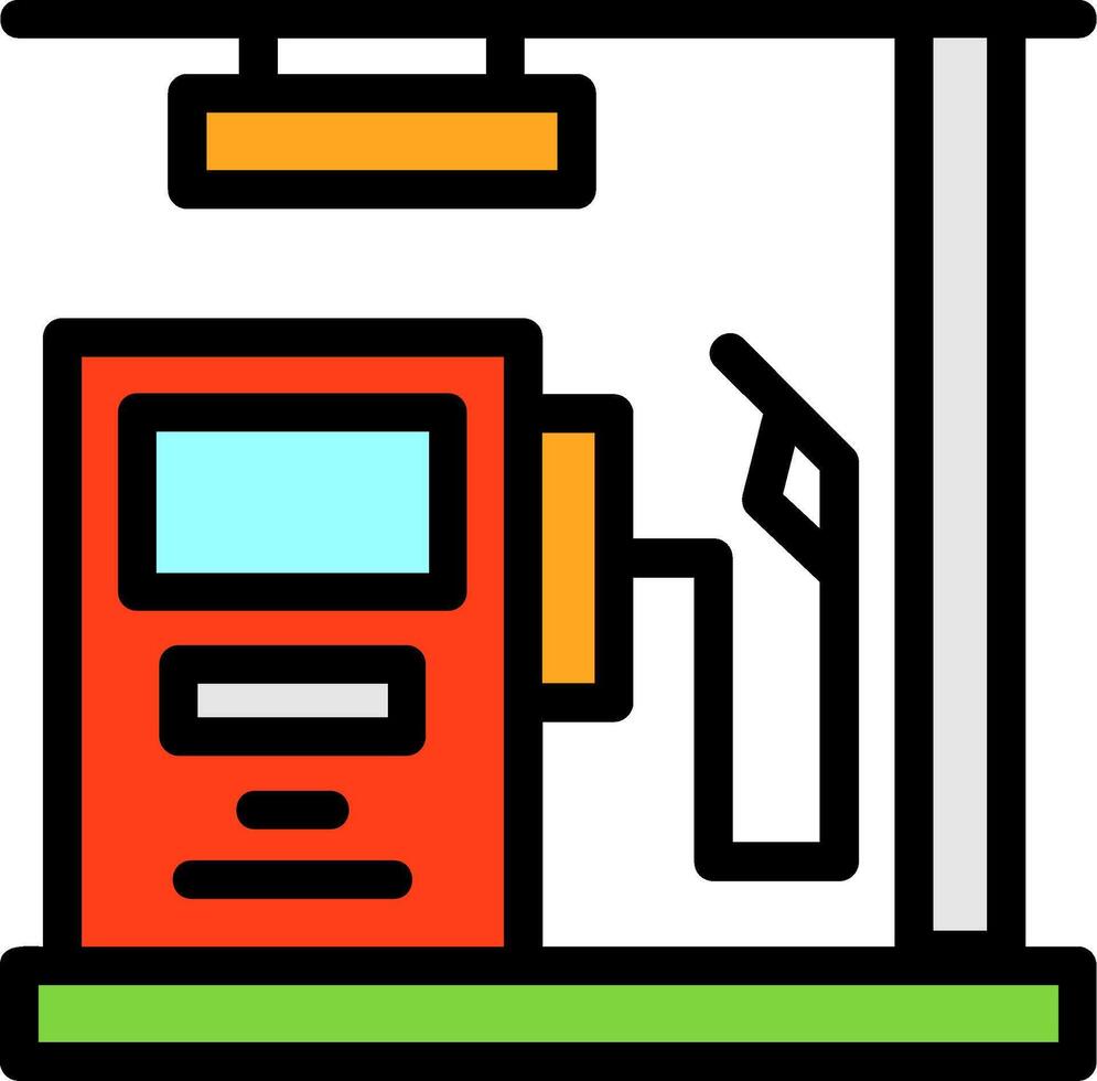 gas- station lijn gevulde vector